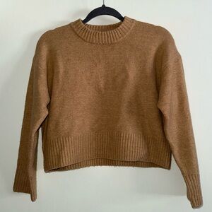 Zara Girls Brown Tan Knit Sweater Size: 11-12 Neutral Cozy Fall Minimalist Soft